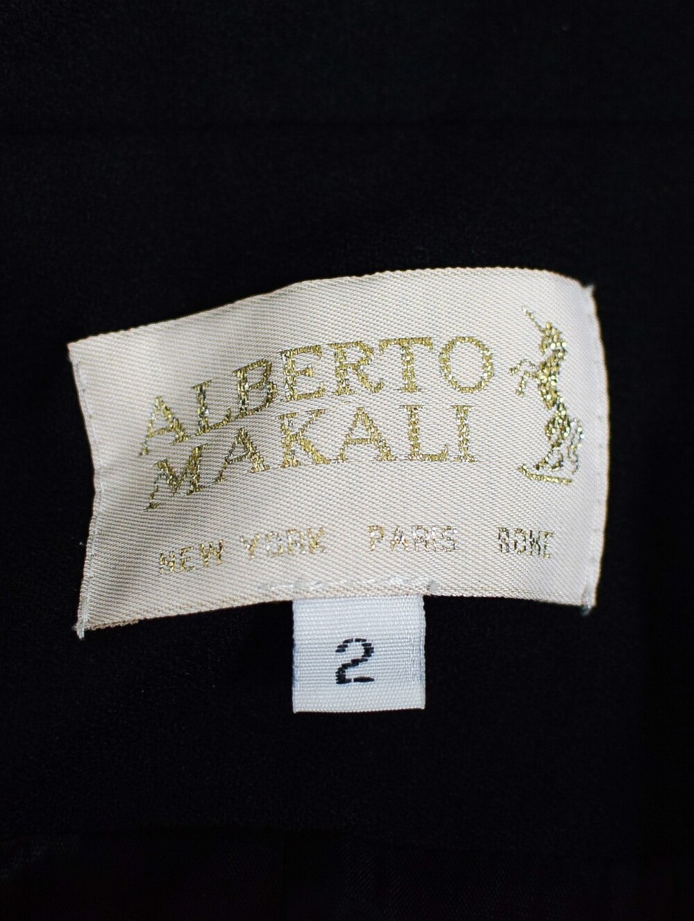 Vintage Alberto Makali Cropped Blazer Black Tie Front Size 2 90s - Picture 4 of 6